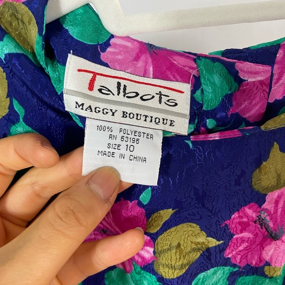 Vintage Talbots Maxi Floral Vibrant Colorful Dress - Picture 8 of 8